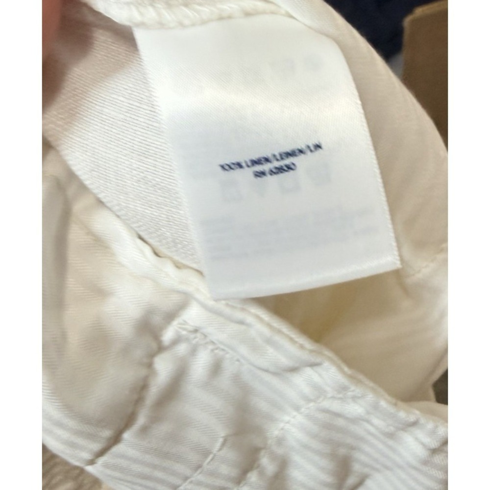 Lands End Womens White Linen Wide Leg High Rise Pants Size 14 Coastal Old Money - Picture 9 of 9